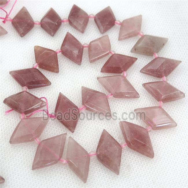 Strawberry Quartz rhombic beads