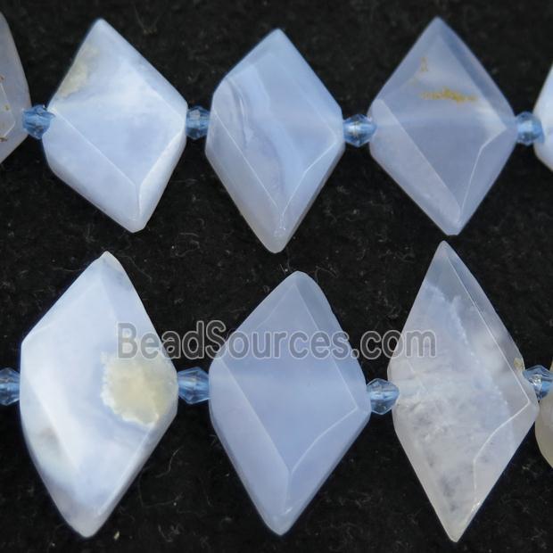 Blue Lace Agate rhombic beads