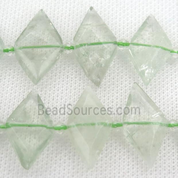 natural Green Quartz rhombic beads