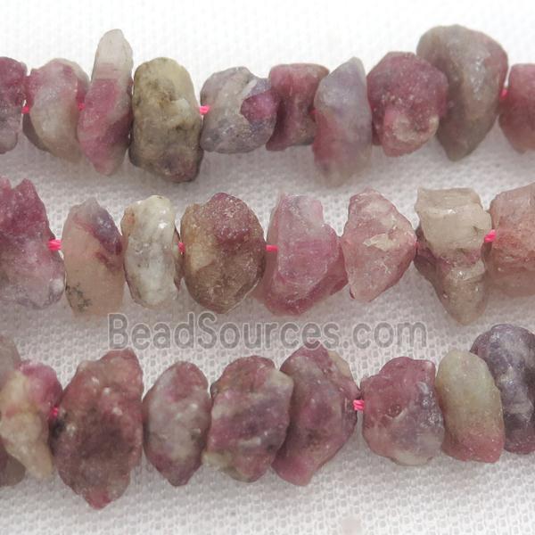 pink Tourmaline nugget beads, freeform