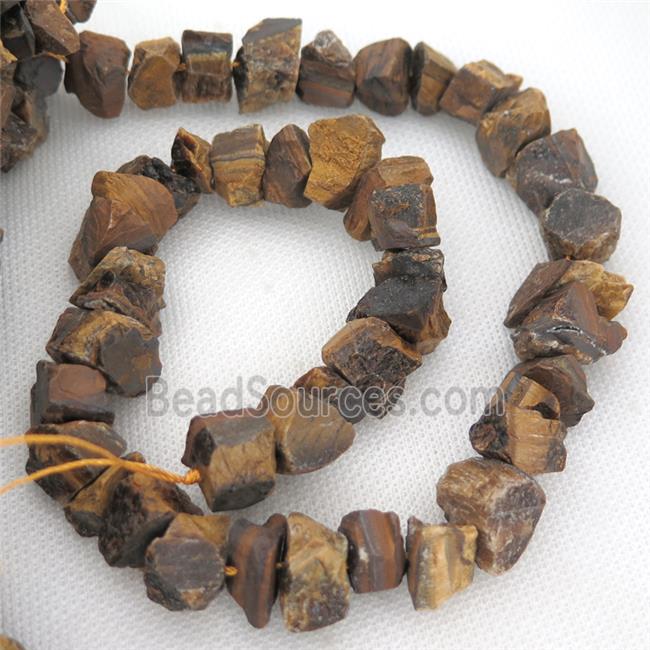 raw Tiger eye stone chip beads, freeform