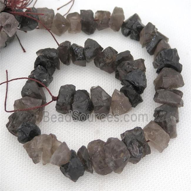 raw Smoky Quartz chip beads, freeform