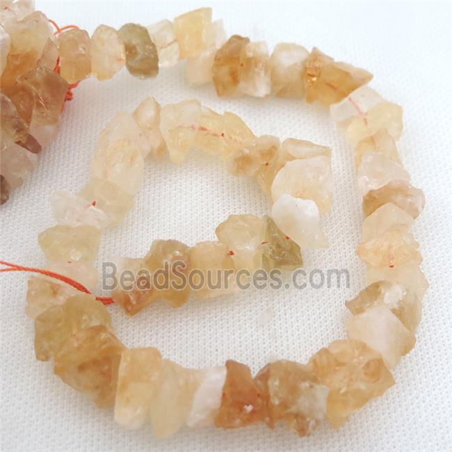 raw Citrine chip beads, freeform