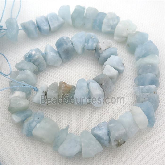raw Aquamarine chip beads, rough, freeform