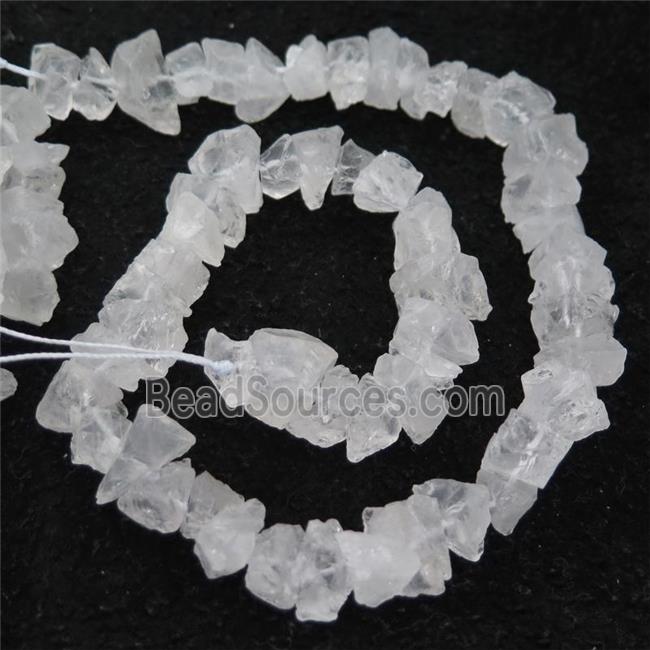 Clear Quartz chip beads, freeform, rough