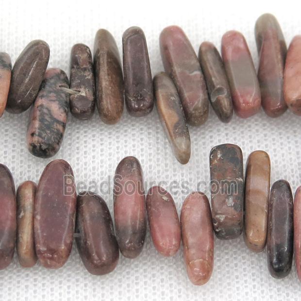 Rhodonite chip beads