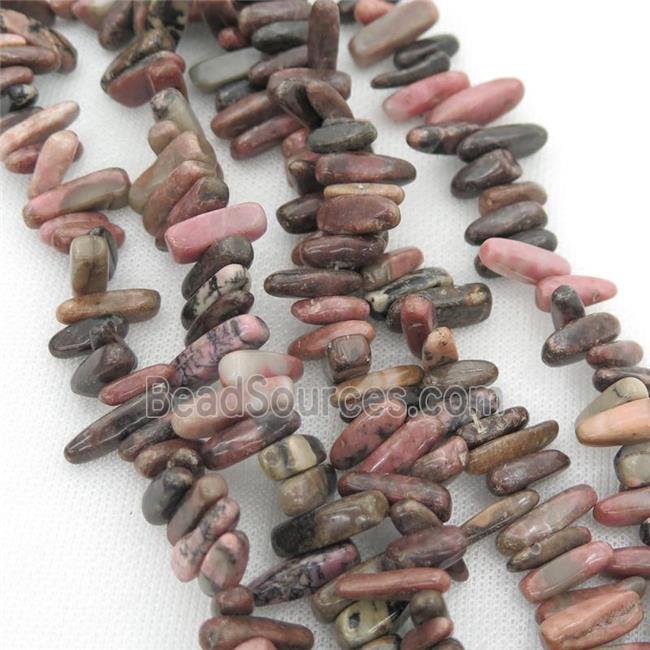 Rhodonite chip beads