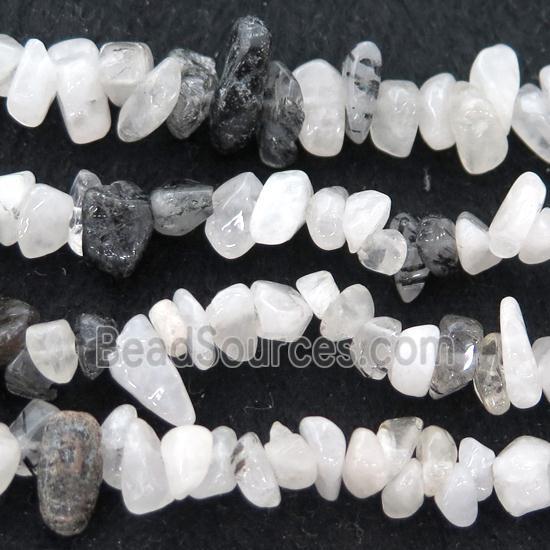 black Rutilated Quartz chip beads