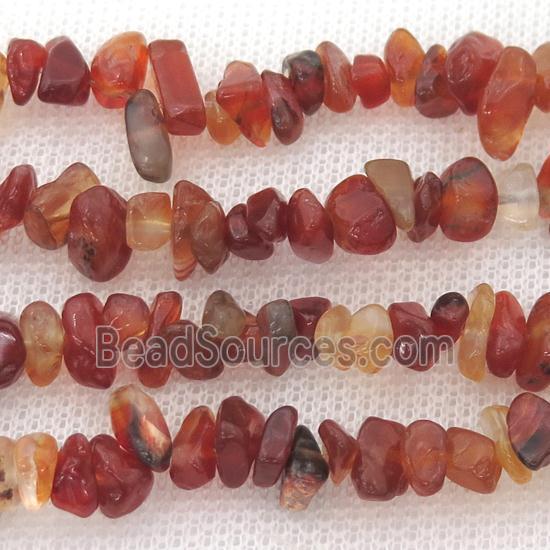 red Carmelian Agate chip beads