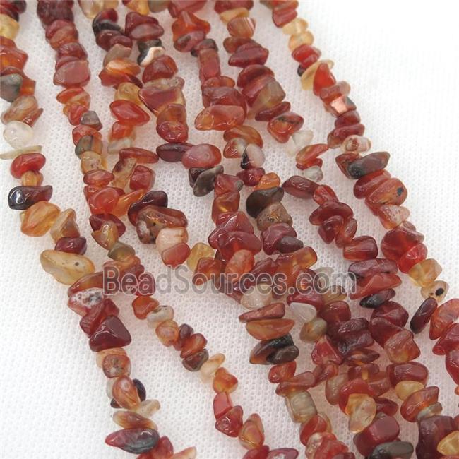 red Carmelian Agate chip beads