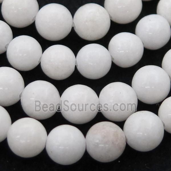 white Porcelain beads, round