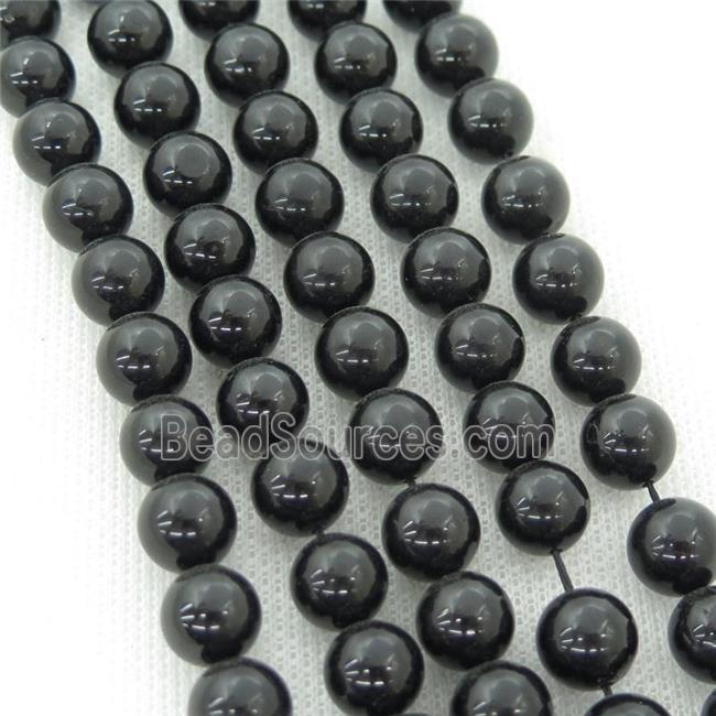 black Tourmaline beads, round