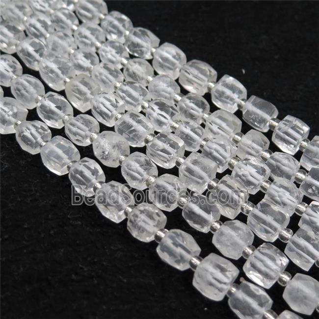 Clear Quartz Beads, faceted cube