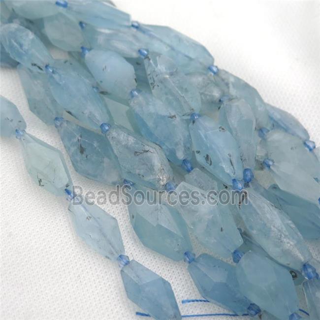 blue Aquamarine Beads, freeform