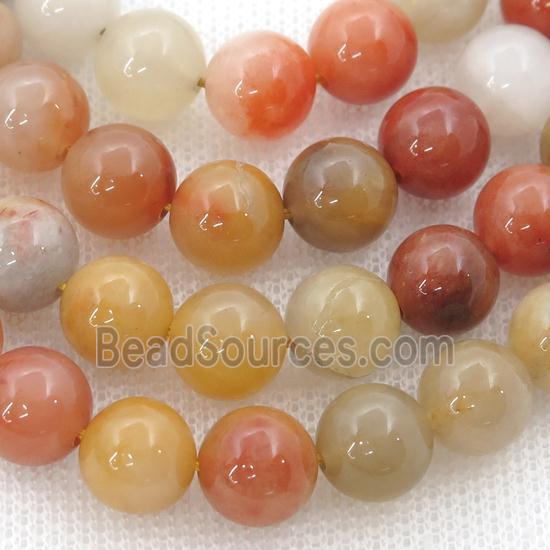 Natural Aventurine Beads Multicolor Smooth Round