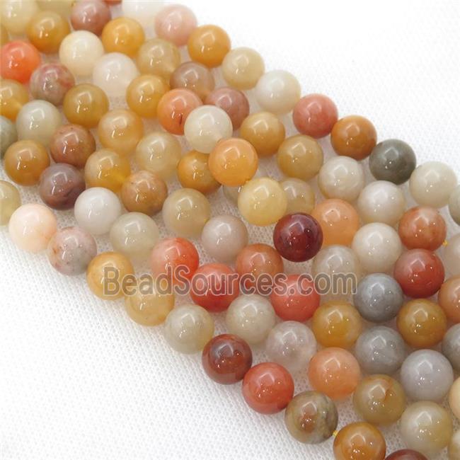 Natural Aventurine Beads Multicolor Smooth Round