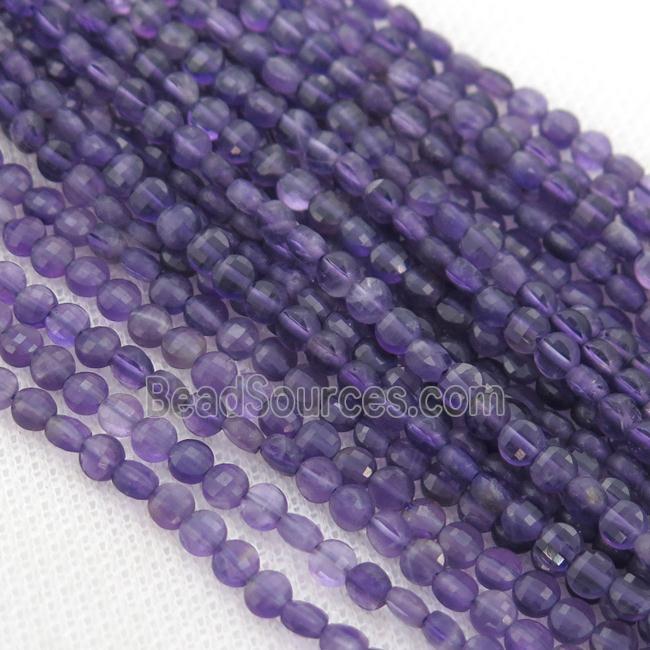 purple Amethyst Beads, faceted circle