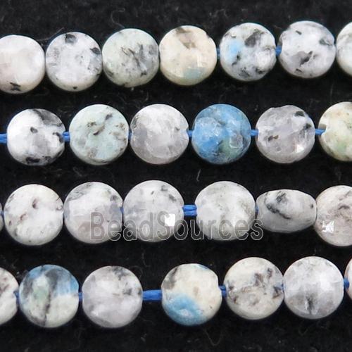 K2 Jasper Beads, faceted coin