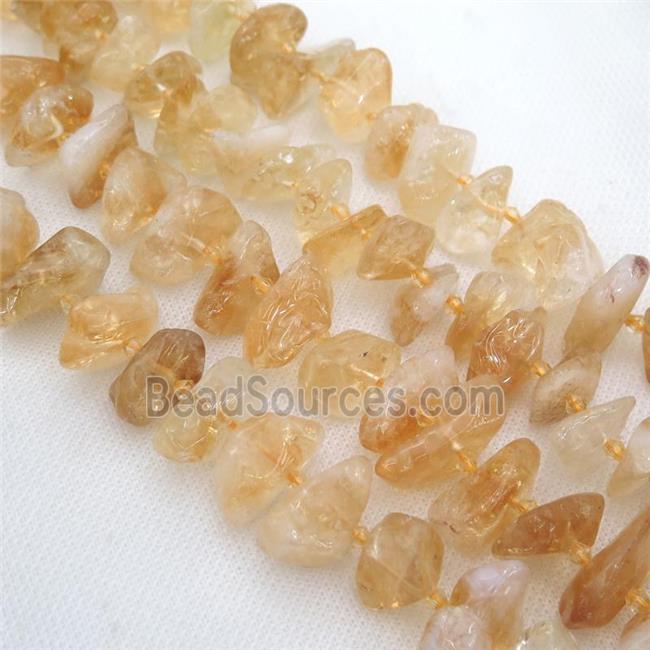 Natural Citrine Beads Nugget Yellow Freeform