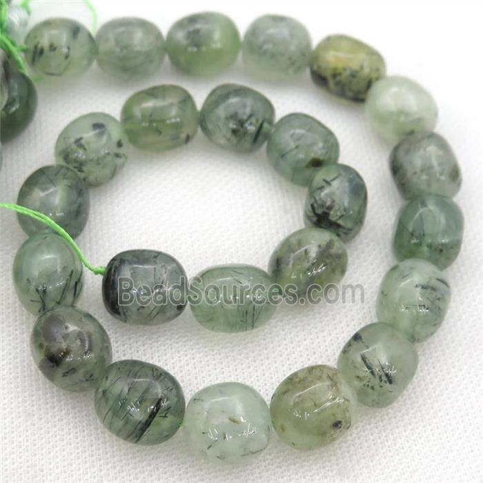 green Prehnite Beads, freeform