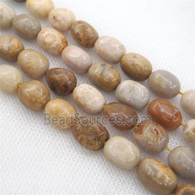 yellow Coral Fossil Beads, freeform