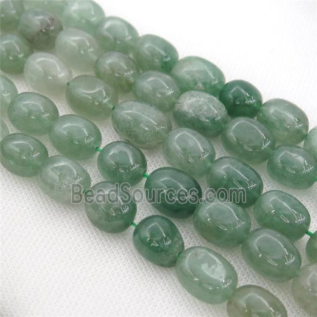 green Strawberry Quartz nugget beads, freeform