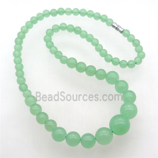 lt.green Malaysia Jade Necklaces with screw clasp