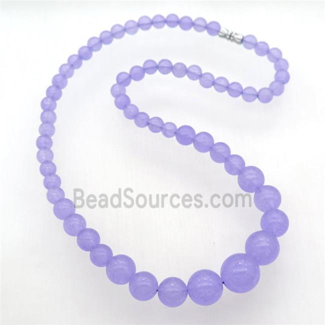 lavender Malaysia Jade Necklaces with screw clasp