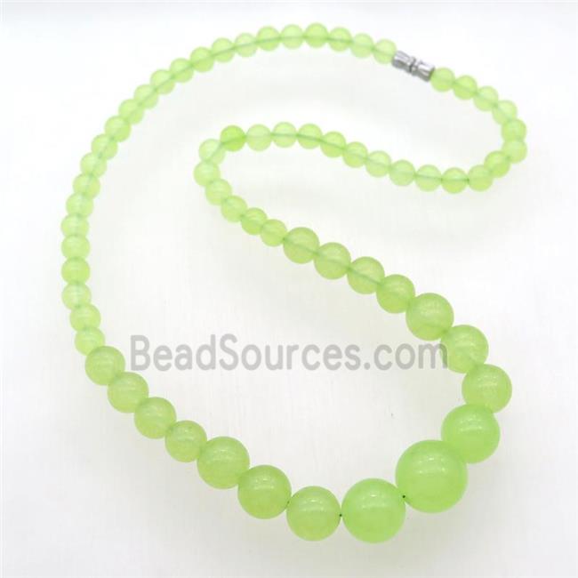 olive Malaysia Jade Necklaces with screw clasp