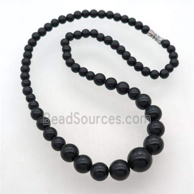 black Malaysia Jade Necklaces with screw clasp