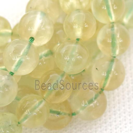 Olive Zoisite Quartz Beads Smooth Round
