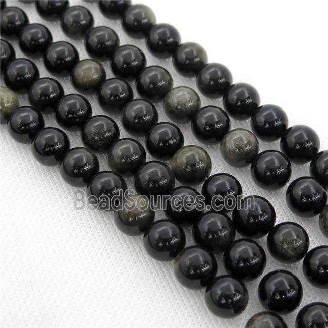 black Obsidian Beads, round