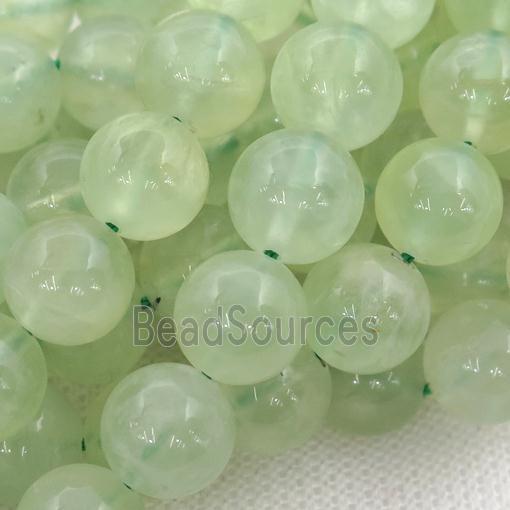 green Prehnite Beads, round, A-grade