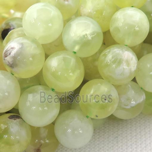 olive Grape Quartz beads, round