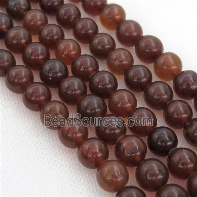 natural Amber Beads, round, brown