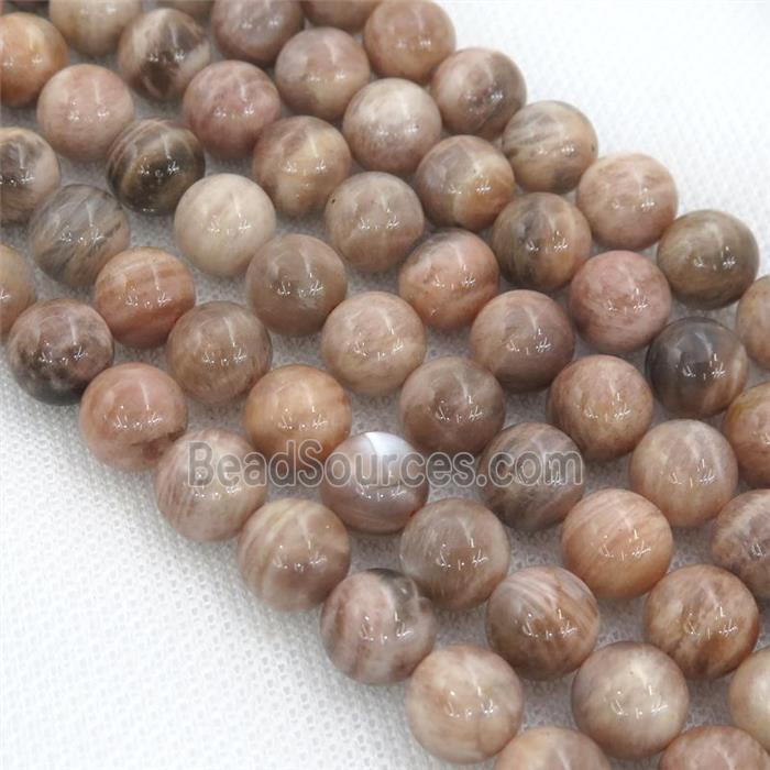 Natural Black Sunstone Beads Smooth Round