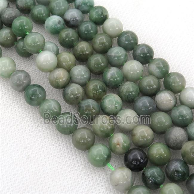 green Burmese Chrysoprase Beads, round