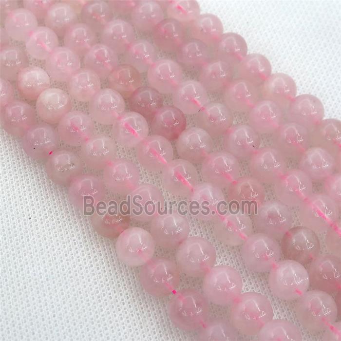 Rose Quartz Beads, round, pink