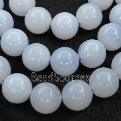 blue Chalcedony Beads, round, B-grade