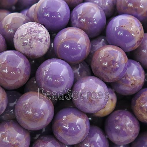 purple Lepidolite Beads, round