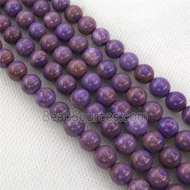 purple Lepidolite Beads, round