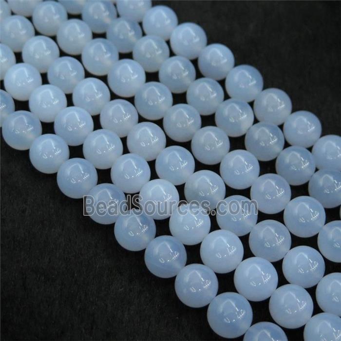 blue Chalcedony Beads, round, A-grade