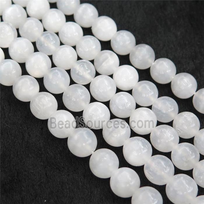 white Calcite Beads, round
