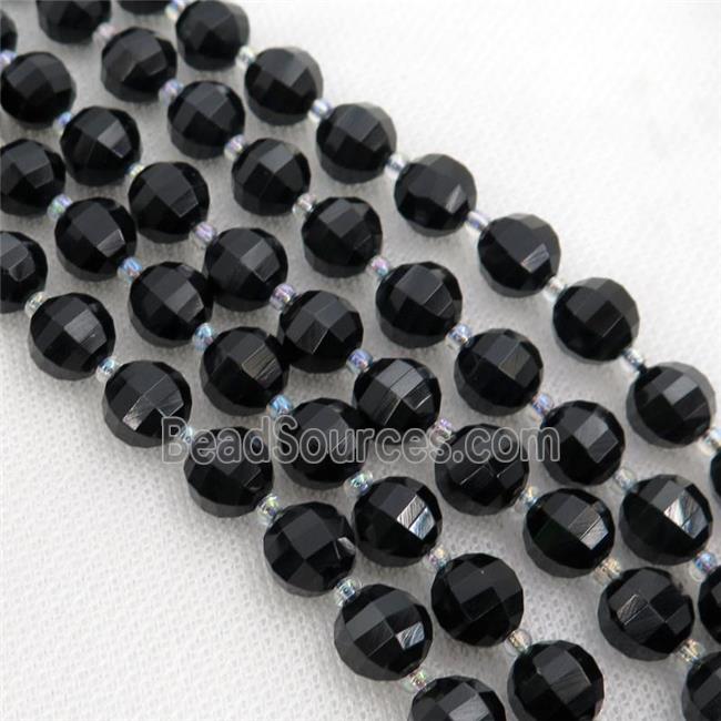 black Onyx Agate lantern Beads