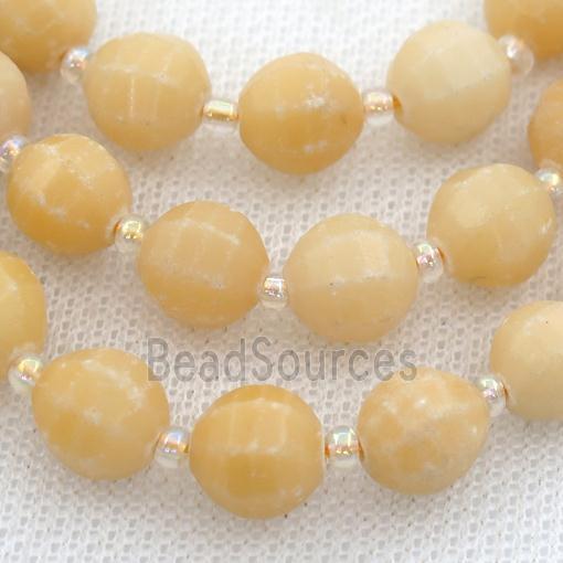 Chinese Yellow Jade lantern Beads