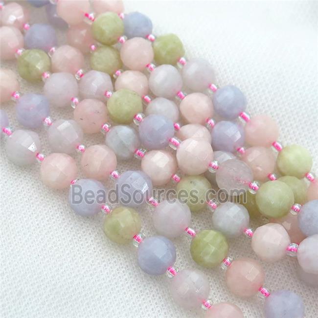 Morganite lantern Beads, mixed color, treated