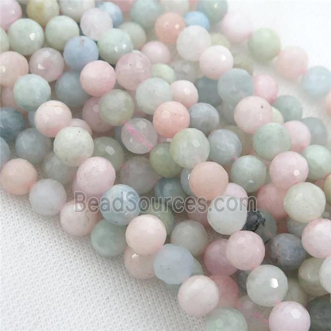 Morganite Beads, faceted round, multicolor