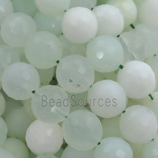 green Opal Beads, faceted round