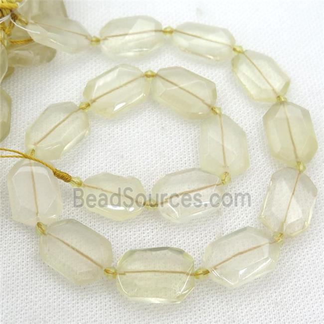 Lemon Quartz Beads, faceted rectangle