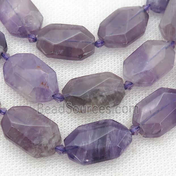 purple Amethyst Beads, faceted rectangle